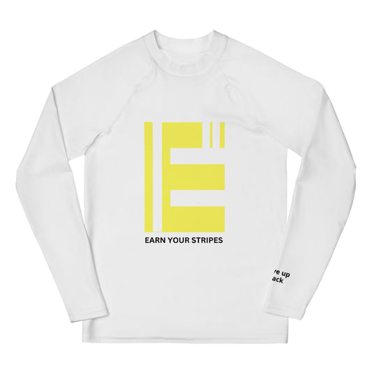 Youth Yellow White Logo Rash Guard