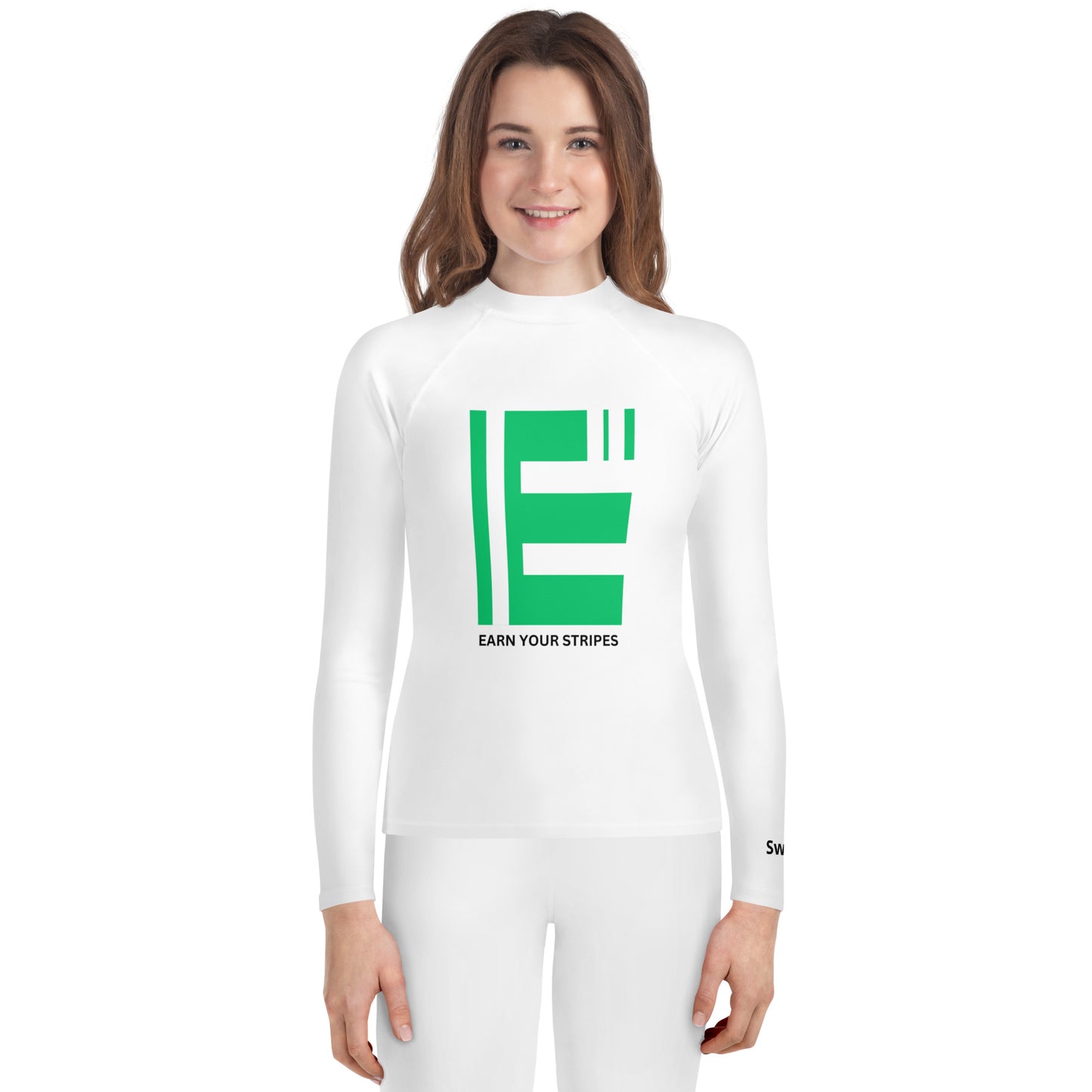 Youth Green White Rash Guard