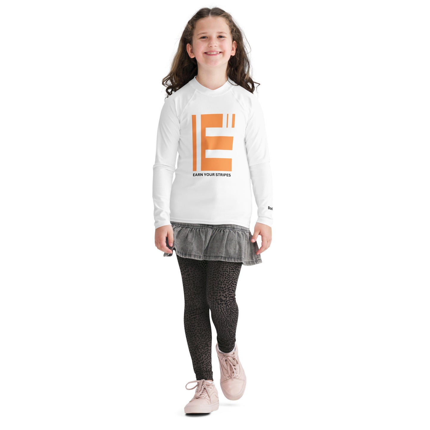 Youth Orange White Rash Guard