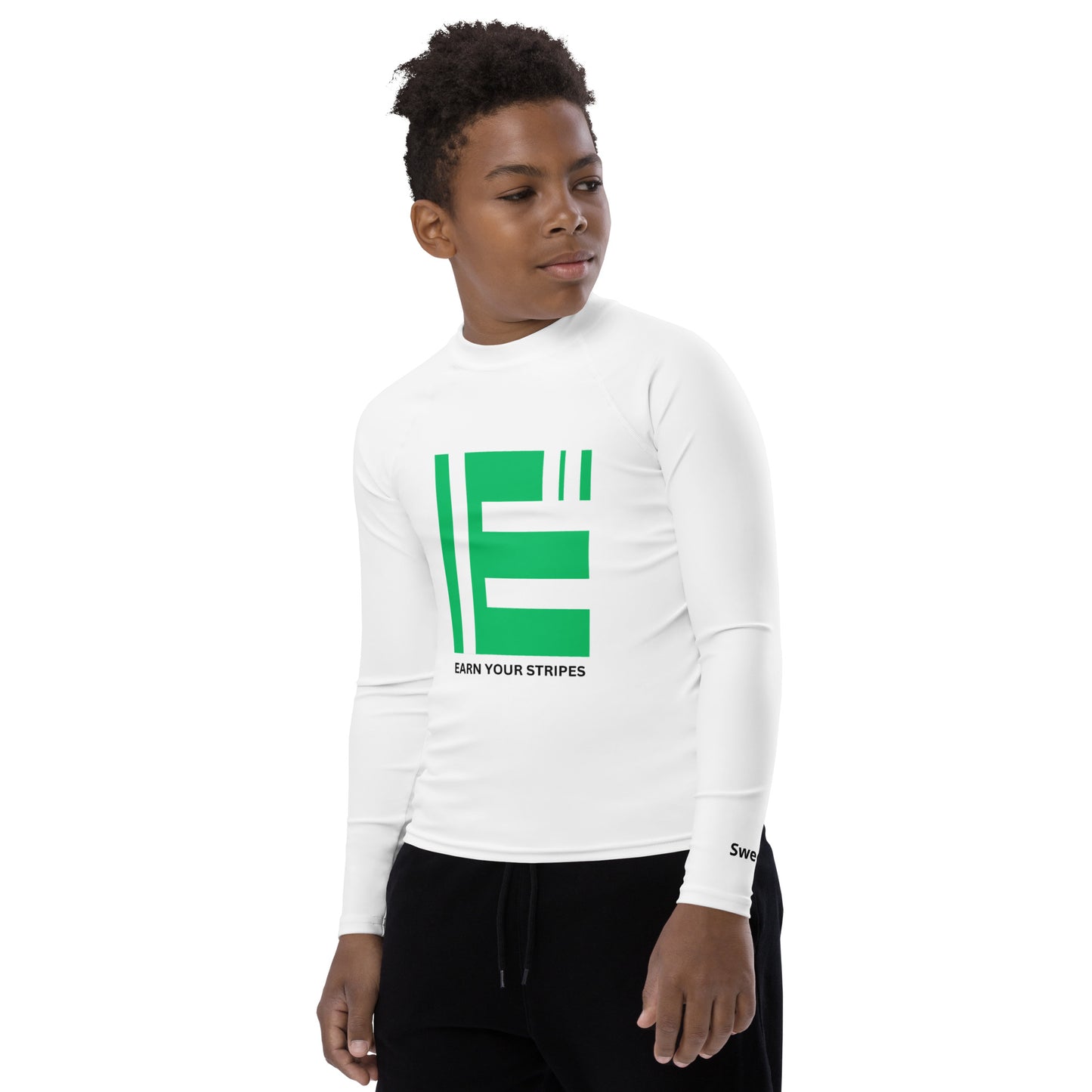 Youth Green White Rash Guard